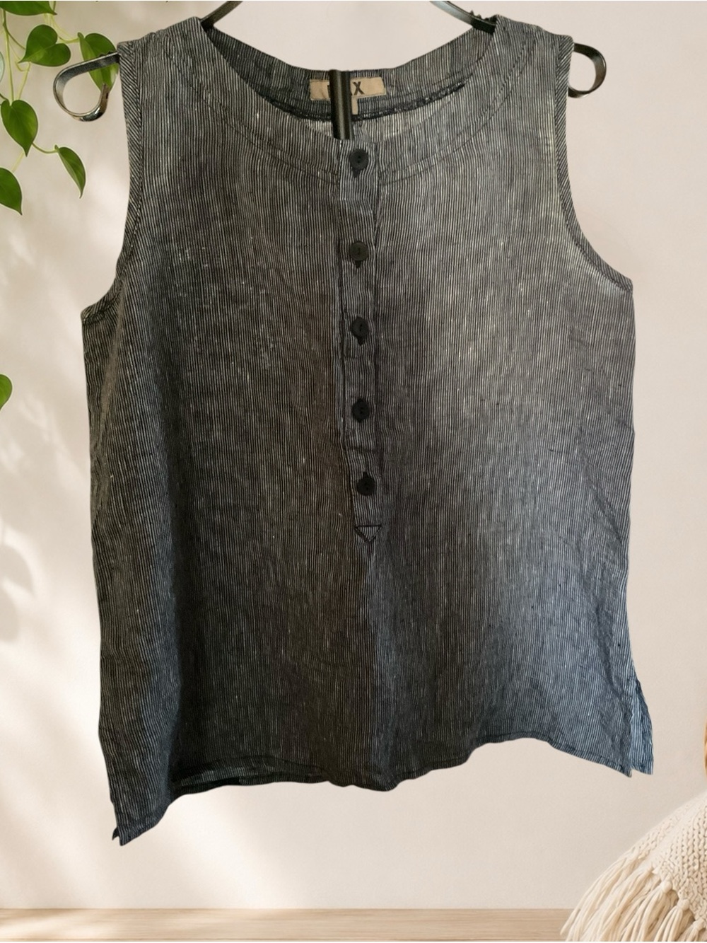 Flax 100% Linen Sleeveless Button Front Top-Small-NWOT-Matching Pants Available